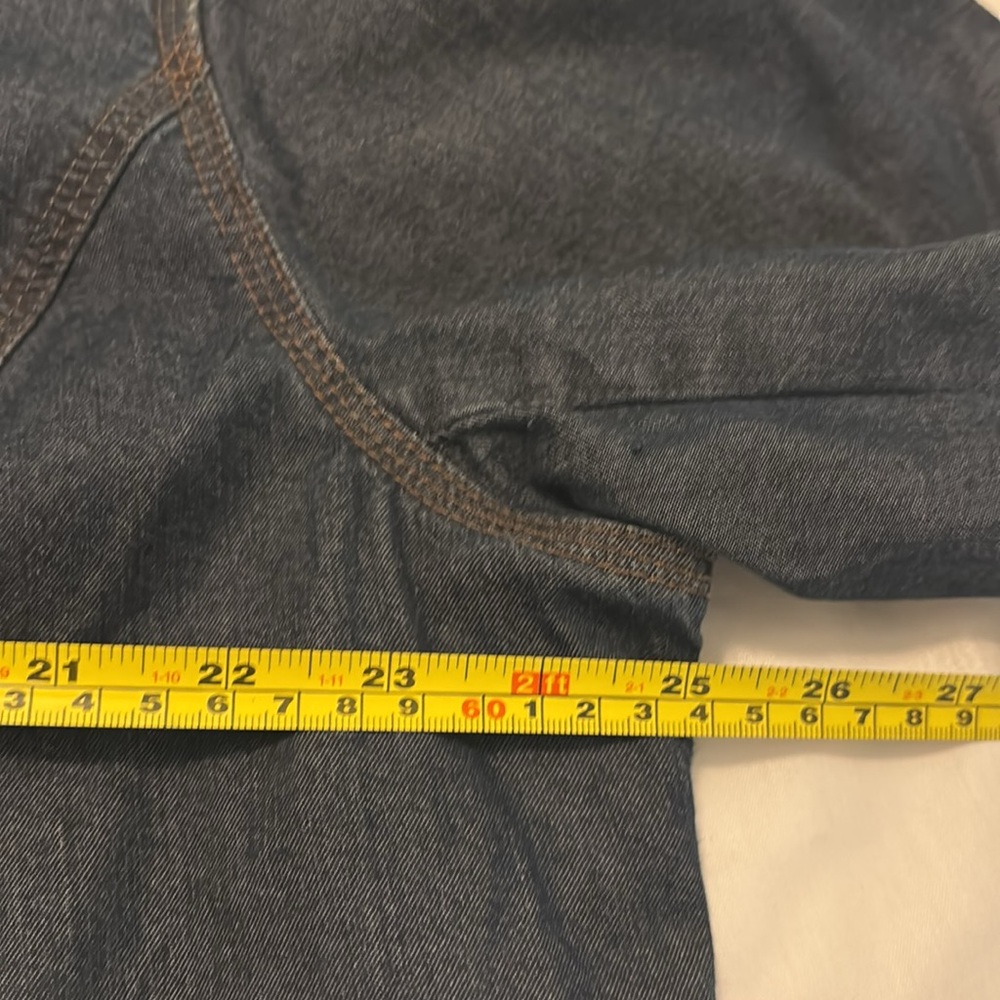 Eileen Fisher denim jean jacket dark rinse SZ 3X plus size snap button casual - Picture 7 of 13